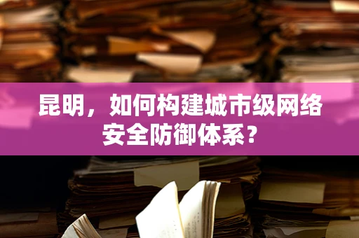 昆明，如何构建城市级网络安全防御体系？