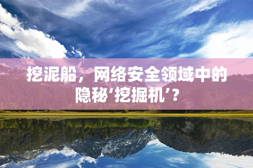 挖泥船，网络安全领域中的隐秘‘挖掘机’？