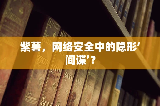 紫薯，网络安全中的隐形‘间谍’？