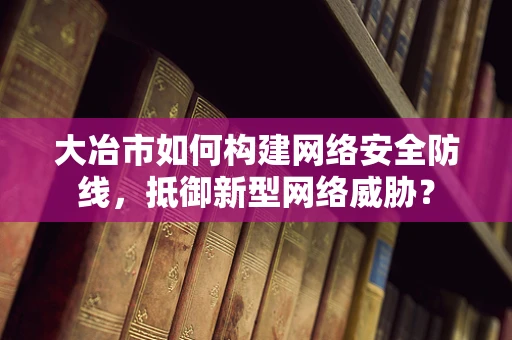 大冶市如何构建网络安全防线，抵御新型网络威胁？