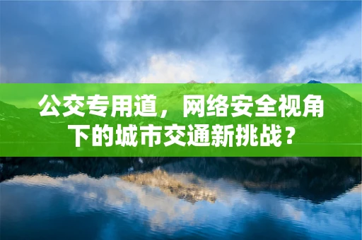 公交专用道，网络安全视角下的城市交通新挑战？