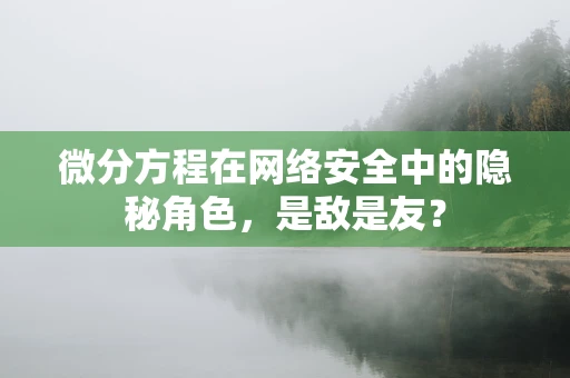 微分方程在网络安全中的隐秘角色，是敌是友？