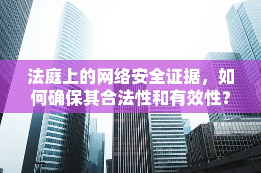 法庭上的网络安全证据，如何确保其合法性和有效性？