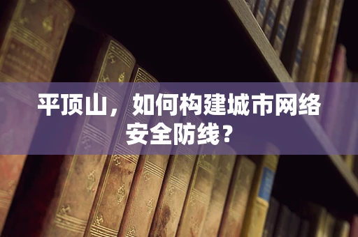 平顶山，如何构建城市网络安全防线？