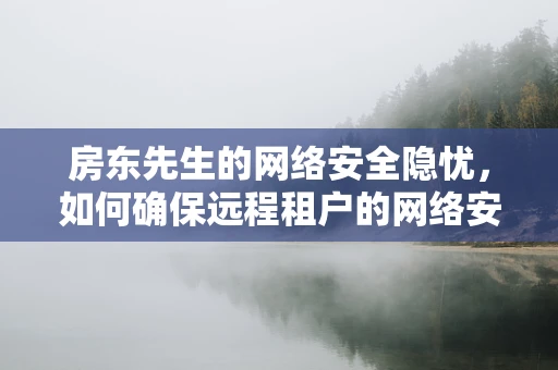 房东先生的网络安全隐忧，如何确保远程租户的网络安全？