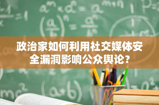 政治家如何利用社交媒体安全漏洞影响公众舆论？