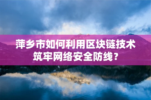 萍乡市如何利用区块链技术筑牢网络安全防线？