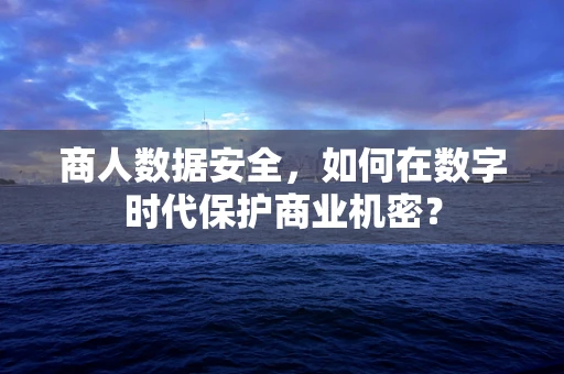 商人数据安全，如何在数字时代保护商业机密？