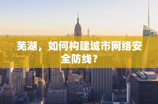 芜湖，如何构建城市网络安全防线？