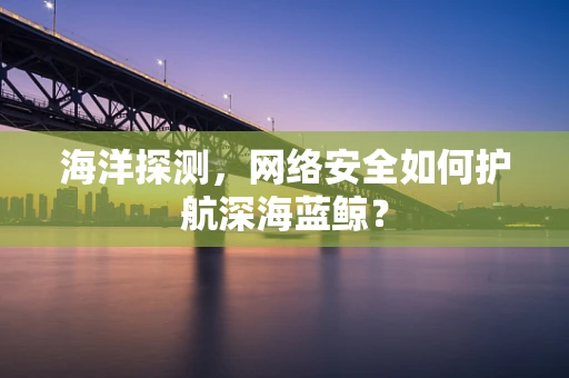 海洋探测，网络安全如何护航深海蓝鲸？