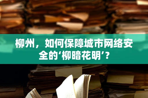 柳州，如何保障城市网络安全的‘柳暗花明’？